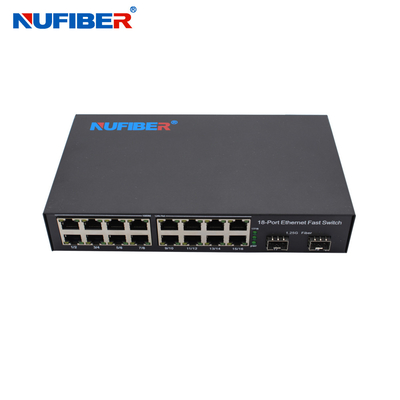 OEM Gigabit SFP Ethernet Switch 2*1000M SFP à 16*10/100/1000Mbps RJ45 Port DC12V