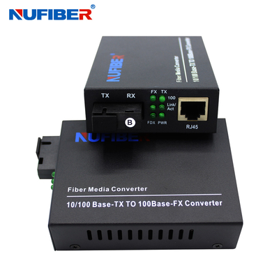 convertisseur rapide unitaire de médias de SM du mode 1310/1550nm 20km de fibre simple de 10/100M Fiber Media Converter